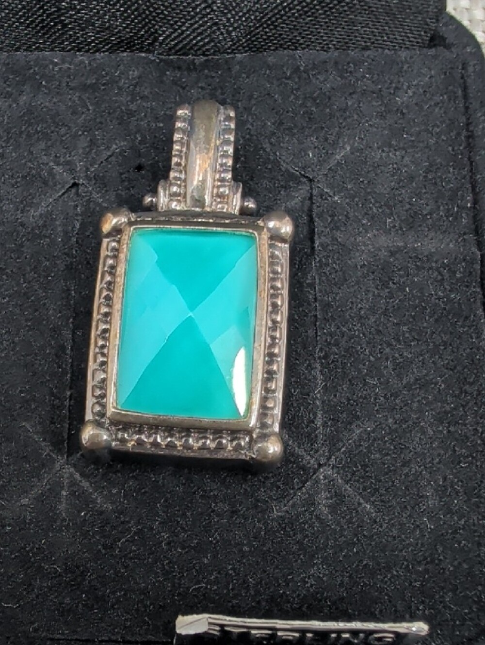 Whitney Kelly WK 925 Sterling Silver Turquoise Doublet Pendant Estate - Picture 14 of 17